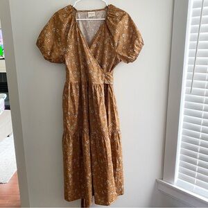 Christy Dawn Mustard Floral Midi Dress